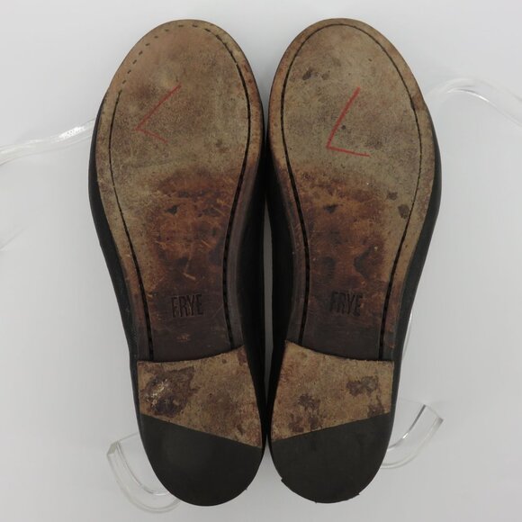 Frye Women 7.5 M CARSON Ballet Flat 8012044 Black Genuine Leather Shoes Slip On - Picture 12 of 15